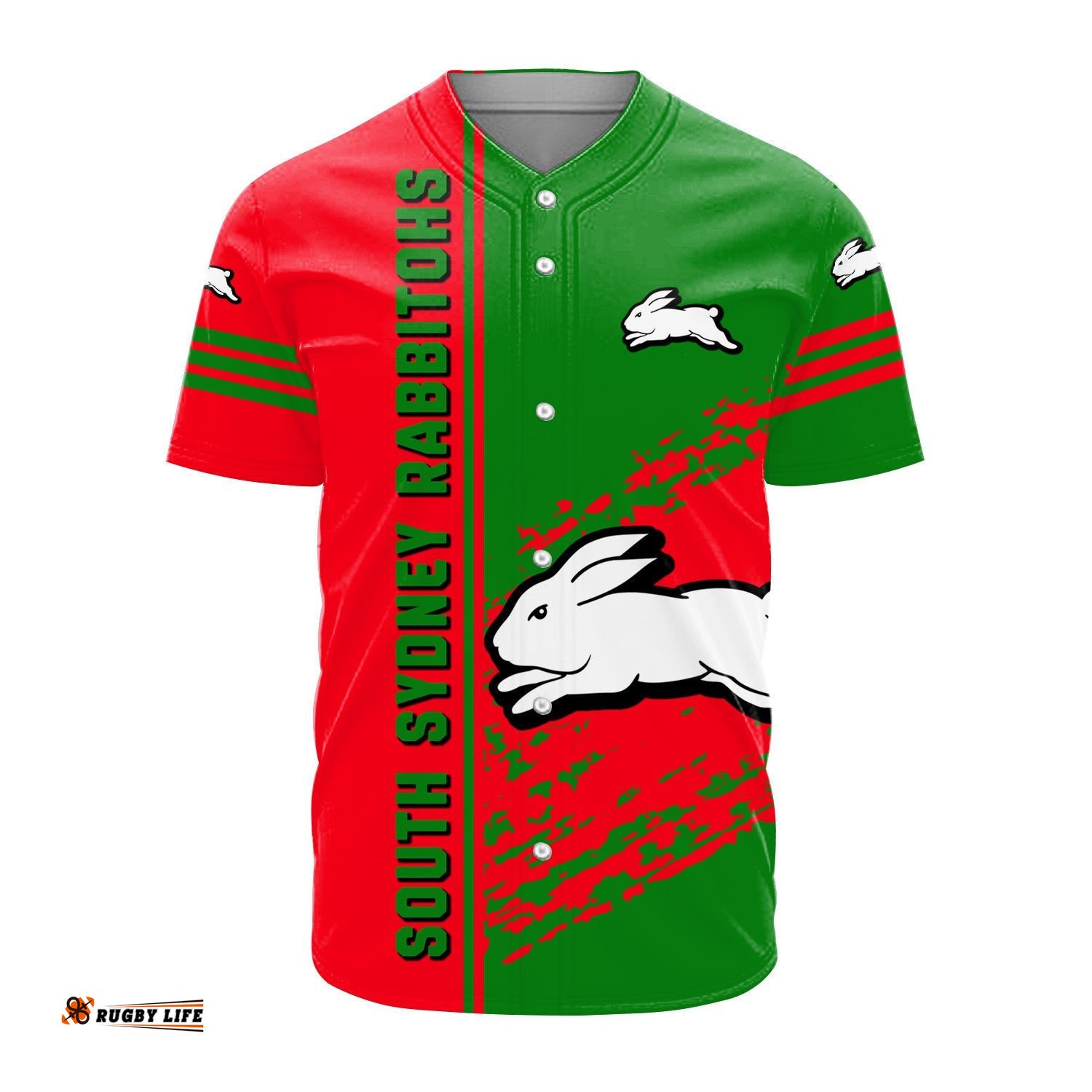 South Sydney Rabbitohs Baseball Jersey Shirt Quarter Style NRL