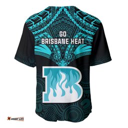 Brisbane Heat Cricket Baseball Jersey Shirt Unique Indigenous Art Mix Polynesian Pattern