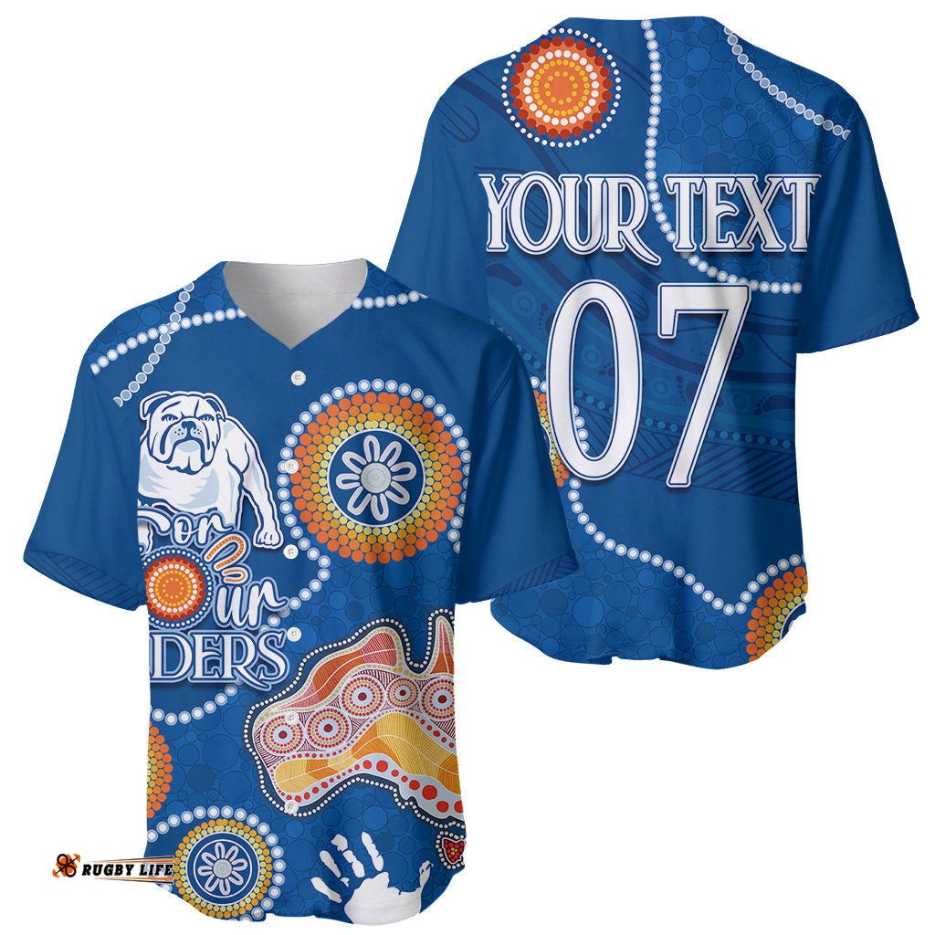 Personalised NAIDOC Week NRL Bulldogs For Our Elders Baseball Jersey Shirt