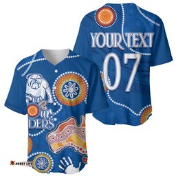Personalised NAIDOC Week NRL Bulldogs For Our Elders Baseball Jersey Shirt
