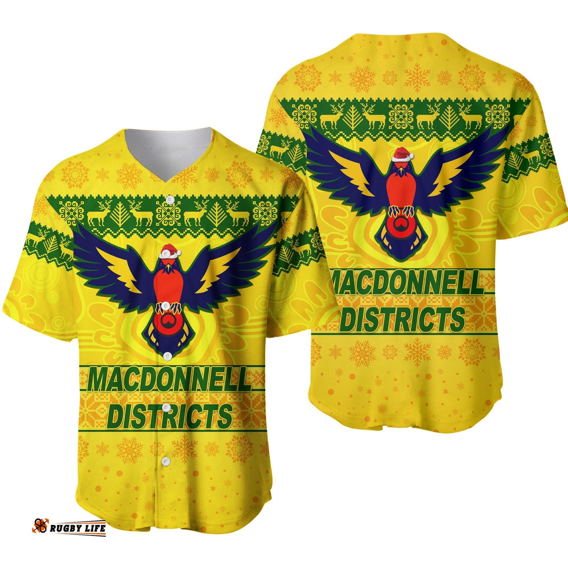 MacDonnell Districts Baseball Jersey Shirt Christmas Simple Style