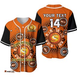 Custom Text And Number Perth Scorchers Cricket Baseball Jersey Shirt Indigenous 5th Champions BBL Proud Ver.02