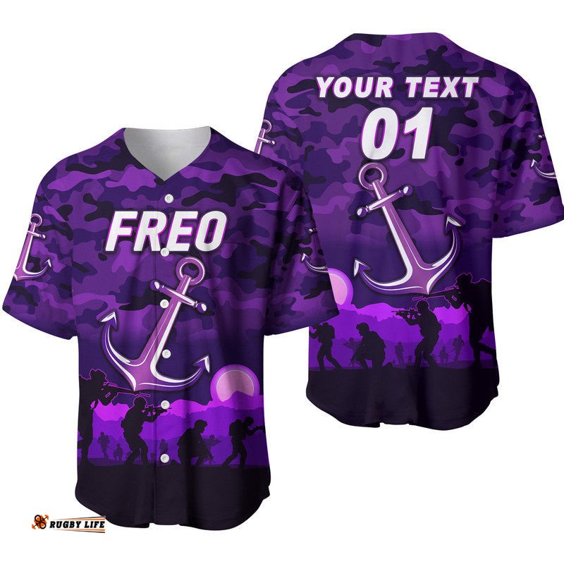 Custom Personalised Fremantle Dockers ANZAC Baseball Jersey Shirt Freo Simple Style