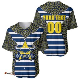 NRL Cowboys Baseball Jersey Shirt Mix Dot Aboriginal