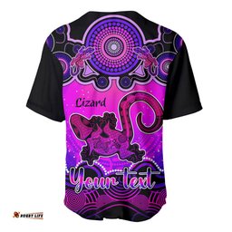 Personalised Australia Leo Lizard Zodiac Baseball Jersey Shirt Auz Astrology Aboriginal Magenta