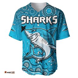Sharks Rugby Baseball Jersey Shirt Go Sharkies Aboriginal Special Version