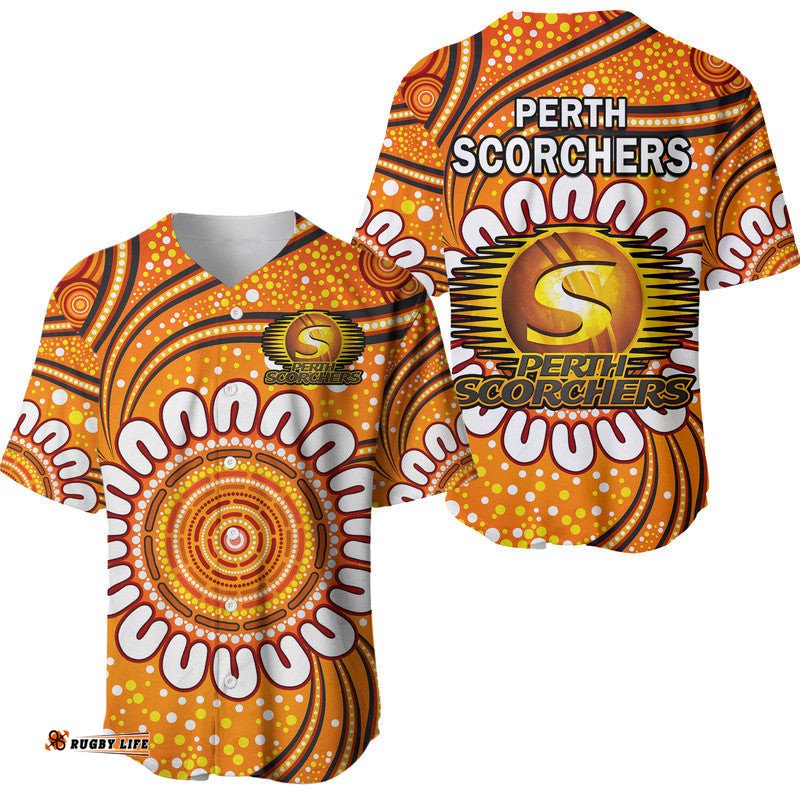 Perth Scorchers Cricket Baseball Jersey Shirt Aboriginal