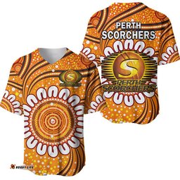 Perth Scorchers Cricket Baseball Jersey Shirt Aboriginal