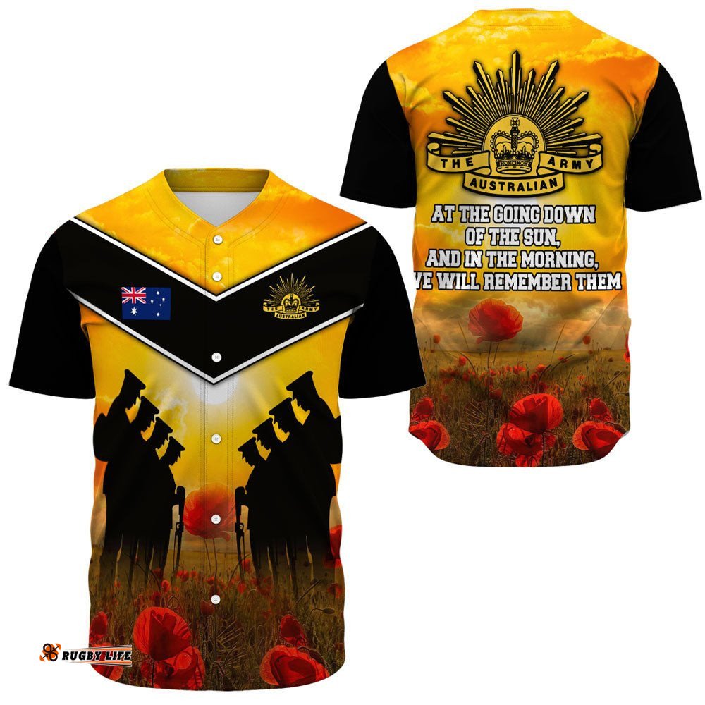 Australia Standing Guard Anzac Day Baseball Jersey Shirt