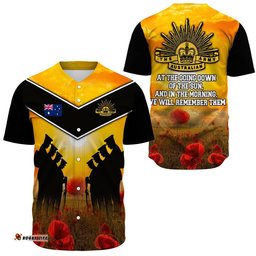 Australia Standing Guard Anzac Day Baseball Jersey Shirt