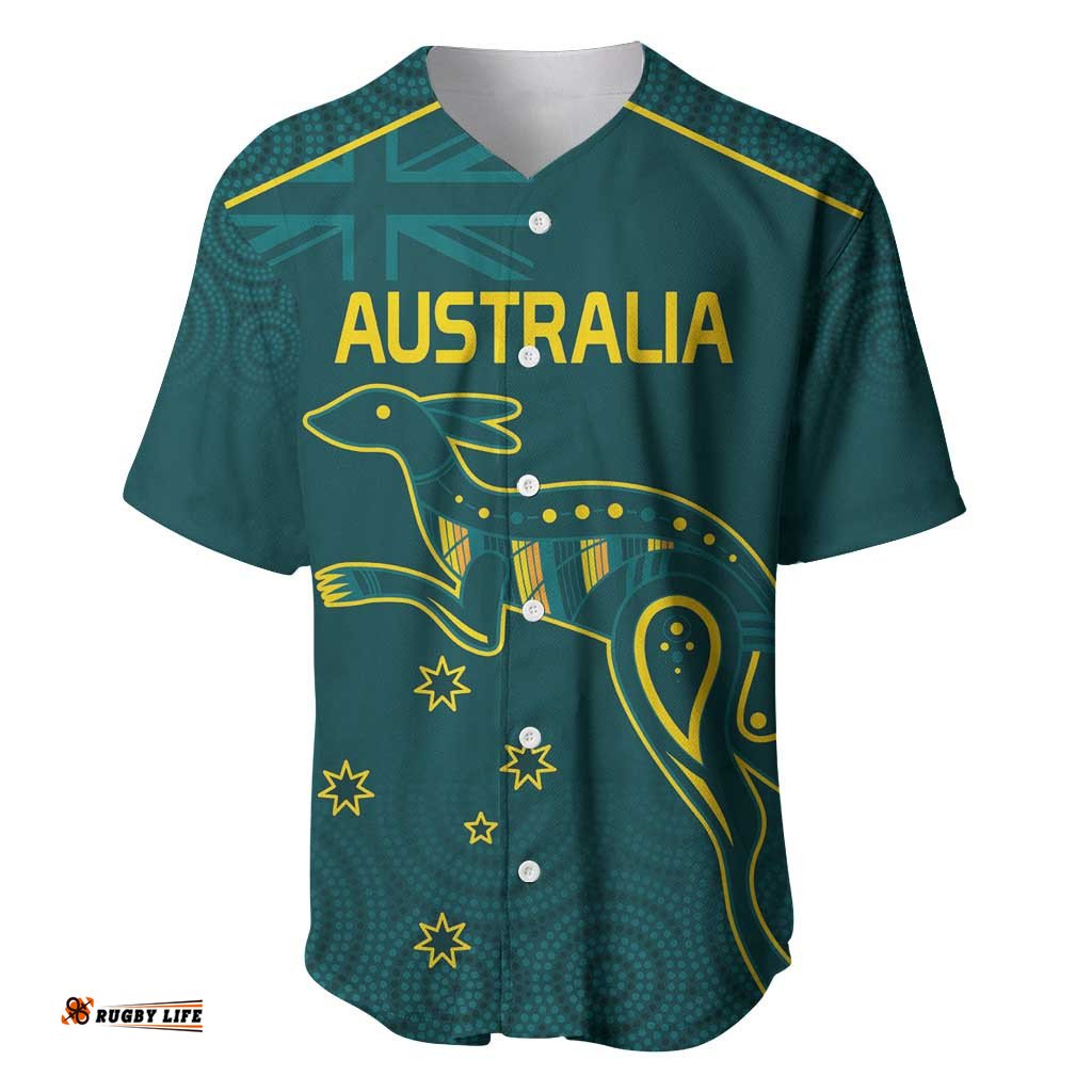 Custom Australia Rugby Baseball Jersey Shirt Proud of Aussie Kangaroo