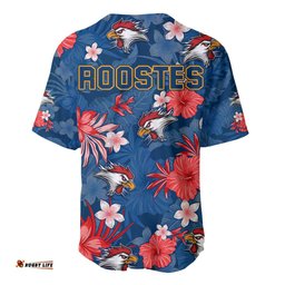 Roosters Rugby Baseball Jersey Shirt Beautiful Floral Pattern Spring Summer Vibe