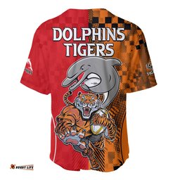 NRL Half Dolphins and Half Tigers Baseball Jersey Shirt Sporty Style