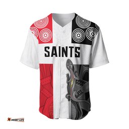 Custom Personalised Saints Football Baseball Jersey Shirt St Kilda Indigenous Custom Text and Number