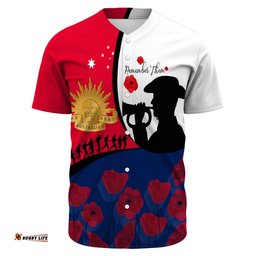Australia Anzac Day Soldier Blowing Trumpet Baseball Jersey Shirt