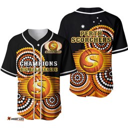 Perth Scorchers Cricket Baseball Jersey Shirt Champions BBL12 Proud Indigenous Art Ver.02