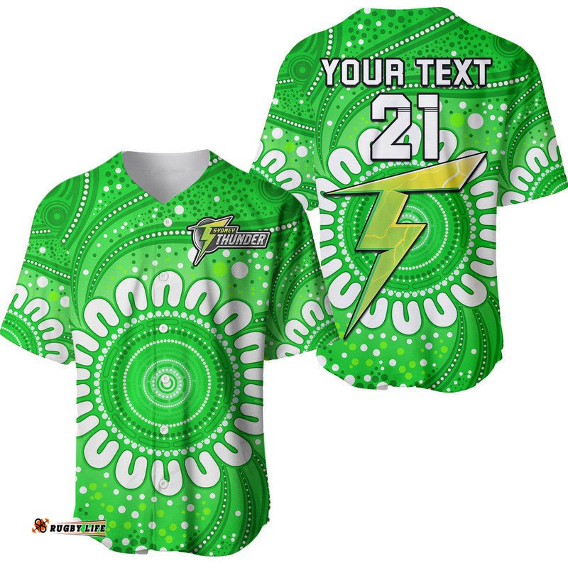 Custom Personalised Sydney Thunder Cricket Baseball Jersey Shirt Aboriginal