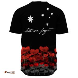 Australian Military Forces Anzac Day Lest We Forget Baseball Jersey Shirt