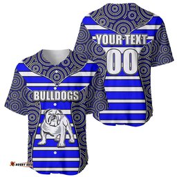 NRL Bulldogs Baseball Jersey Shirt Mix Dot Aboriginal