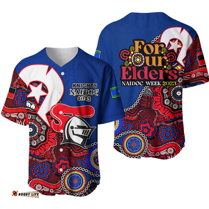 Knights Rugby Baseball Jersey Shirt NAIDOC Patterns