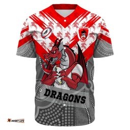 Clothing Custom St. George Illawarra Dragons Baseball Jersey Shirts