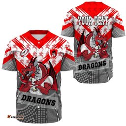 Clothing Custom St. George Illawarra Dragons Baseball Jersey Shirts