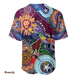 Custom NAIDOC Week 2024 Brisbane Lions Baseball Jersey Shirt Australia Aboriginal Dot Painting