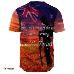 Australia Lest We Forget Light Horse Silhouette Baseball Jersey Shirt