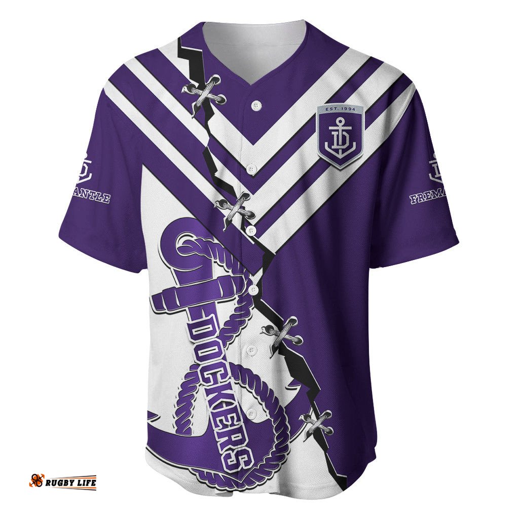 Personalised Fremantle Dockers Football Baseball Jersey Shirt Go Freo Sporty Version 02