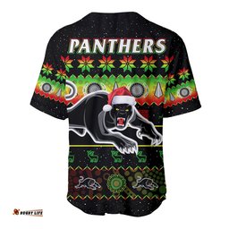 Penrith Panthers Christmas Baseball Jersey Shirt The Riff Aboriginal Art Merry Xmas
