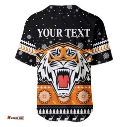 Custom Personalised Wests Tigers Baseball Jersey Shirt Merry Christmas Energy