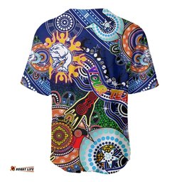 Custom NAIDOC Week 2024 Western Bulldogs Baseball Jersey Shirt Australia Aboriginal Dot Painting