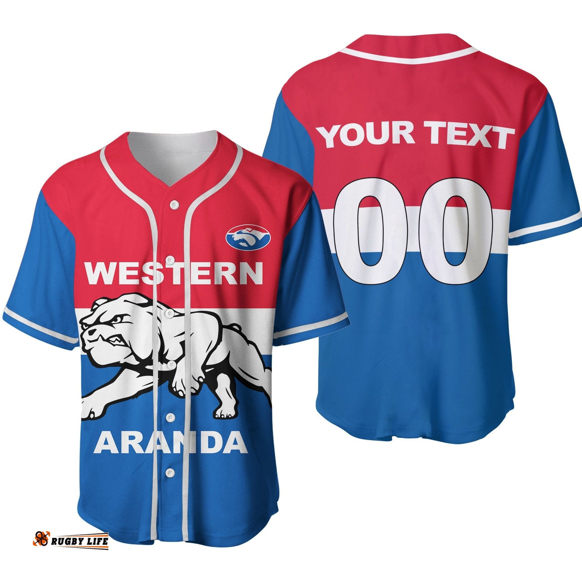 Custom Personalised Western Aranda Bulldogs Football Club Hermannsburg Baseball Jersey Shirt