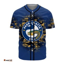 Parramatta Eels Baseball Jersey Shirt Camouflage Vintage NRL