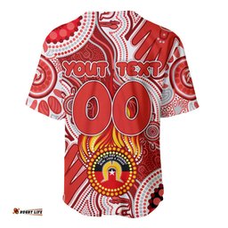 Personalised NAIDOC Week 2024 Sydney Swans Baseball Jersey Shirt Australian Aboriginal Hand Painting
