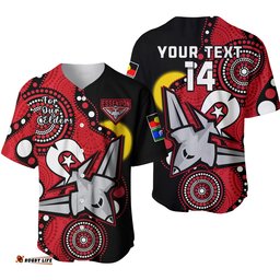 Custom Text And Number Essendon Football NAIDOC Baseball Jersey Shirt Bombers For Our Elders Indigenous Art Ver.01