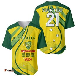 Australia Cricket World Cup 2024 Baseball Jersey Shirt Aussie Make Champions