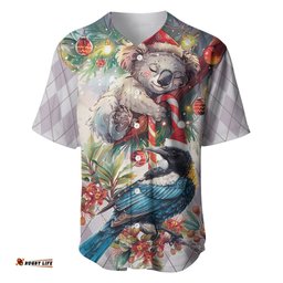 Koala and Tui Bird Christmas in July Baseball Jersey Shirt