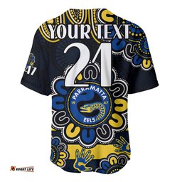 Custom Personalised NRL Parramatta Eels Rugby Baseball Jersey Shirt Eels 1947 Aboriginal