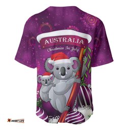 Australia Koala Baseball Jersey Shirt Christmas In July Purple