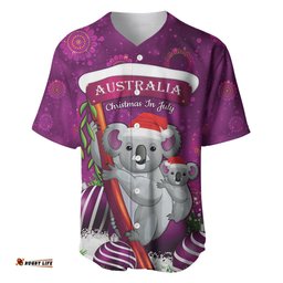 Australia Koala Baseball Jersey Shirt Christmas In July Purple