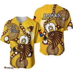 Hawthorn Football NAIDOC Baseball Jersey Shirt Hawks For Our Elders Indigenous Ver.01