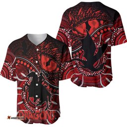 St. George Illawarra Dragons Baseball Jersey Shirt Dragons Aboriginal Dreamtime Style