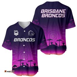 NRL Broncos Baseball Jersey Shirt The Starry Night Indigenous Aboriginal