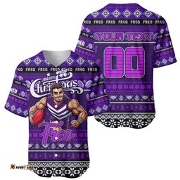 Personalized Freo Football Xmas Baseball Jersey Shirt Australia AFL Mascot