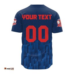 Sydney Roosters Baseball Jersey Shirt Logo Sport Ombre NRL