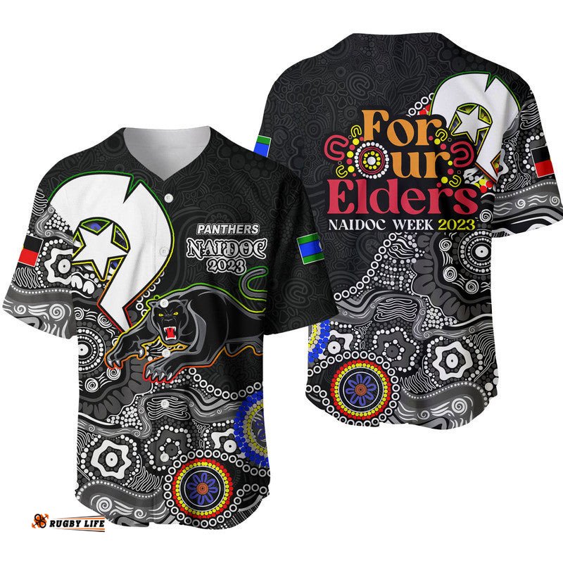 Panthers Rugby Baseball Jersey Shirt NAIDOC Patterns