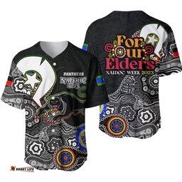 Panthers Rugby Baseball Jersey Shirt NAIDOC Patterns