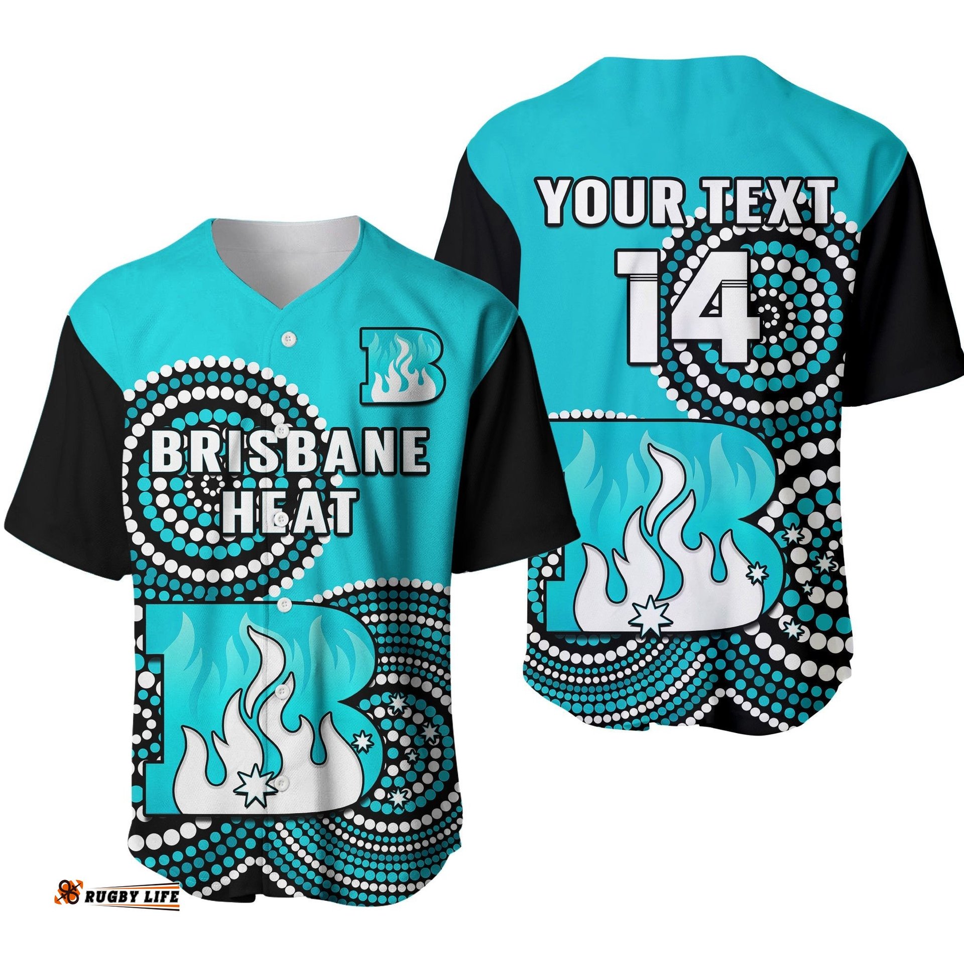 Custom Text And Number Brisbane Heat Cricket Baseball Jersey Shirt Champions BBL12 Proud Indigenous Art Ver.01