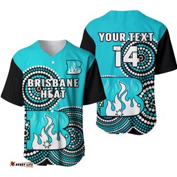 Custom Text And Number Brisbane Heat Cricket Baseball Jersey Shirt Champions BBL12 Proud Indigenous Art Ver.01